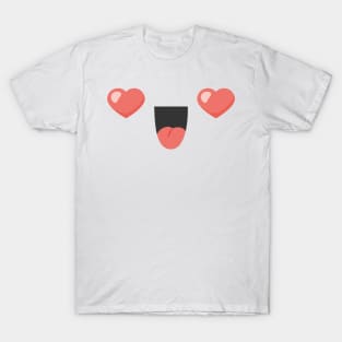 CUTE KAWAII HEART FACE ANIME KAOMOJI EMOTICON CARTOON T-Shirt